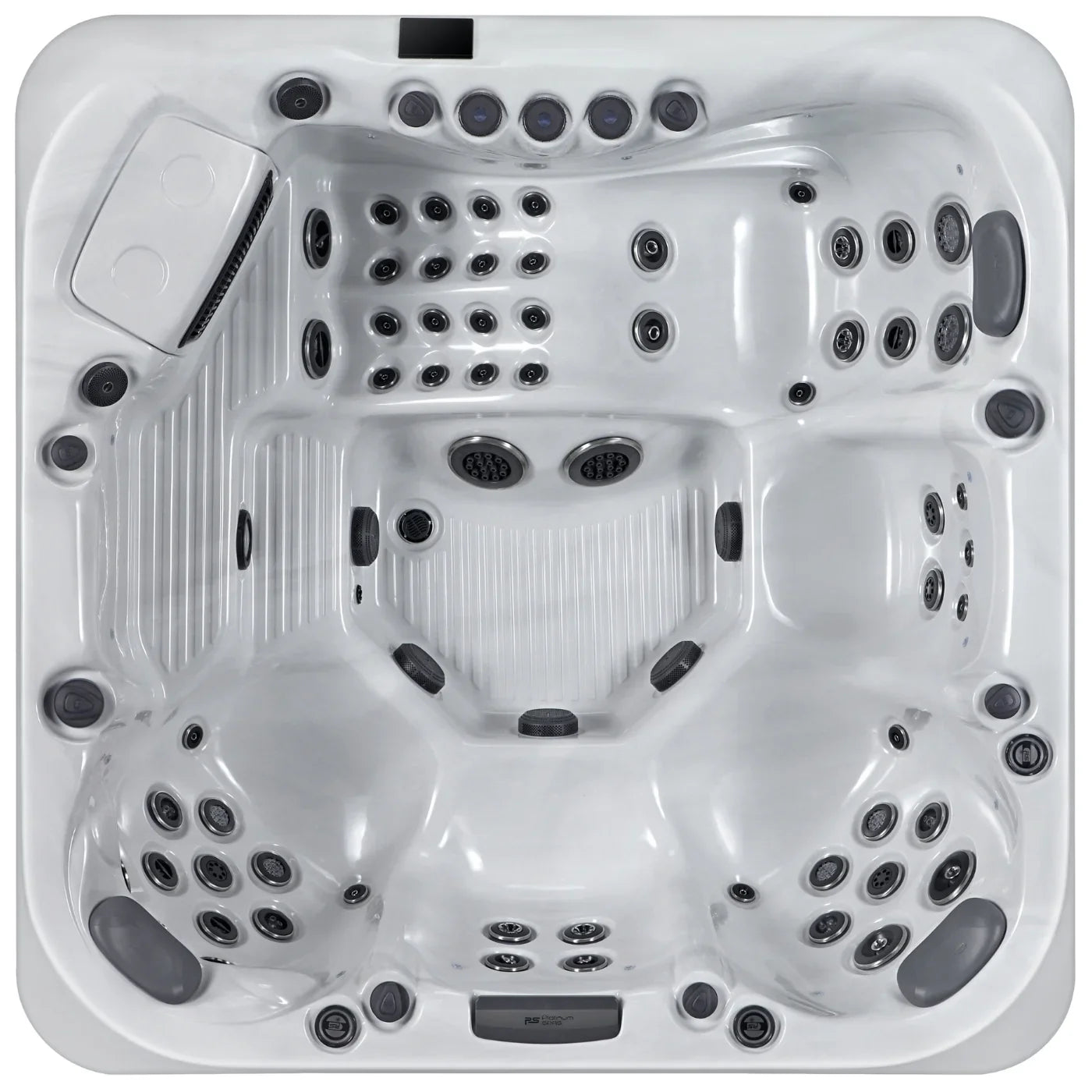 Wellis Whirlpool Outdoor Modell in elegantem Weiß mit zahlreichen Massagedüsen, modernes Design