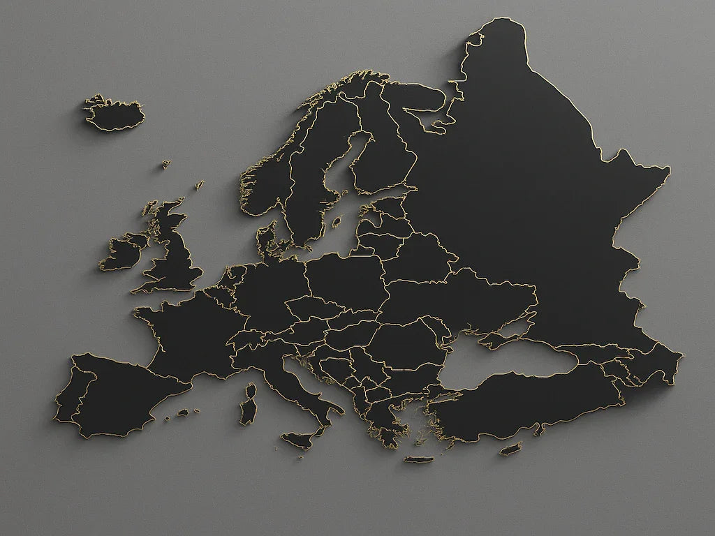Europa Karte für den Versand von Outdoor Whirlpool, SwimSpa und Sauna Produkten