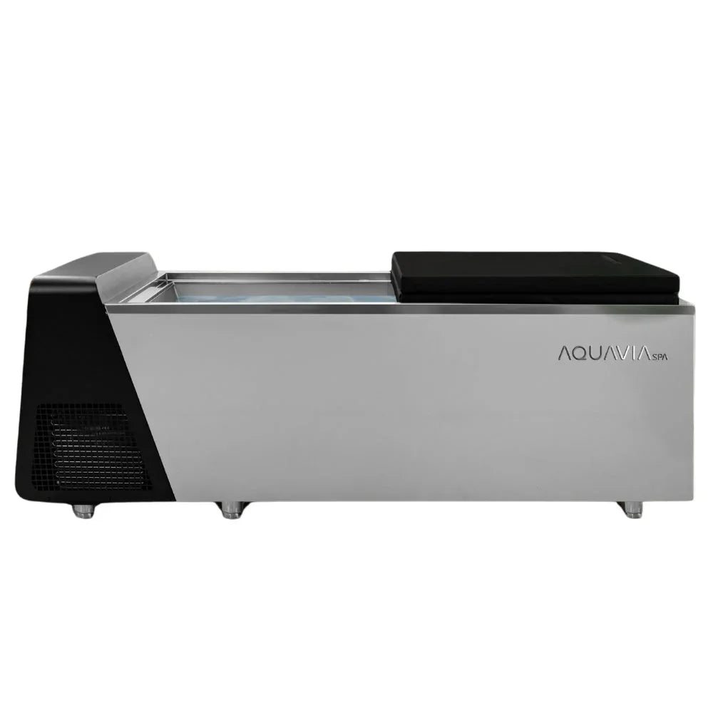 Aquavia Kaltwasserbecken aus Edelstahl für Garten oder Terrasse, modernes Spa-Design
