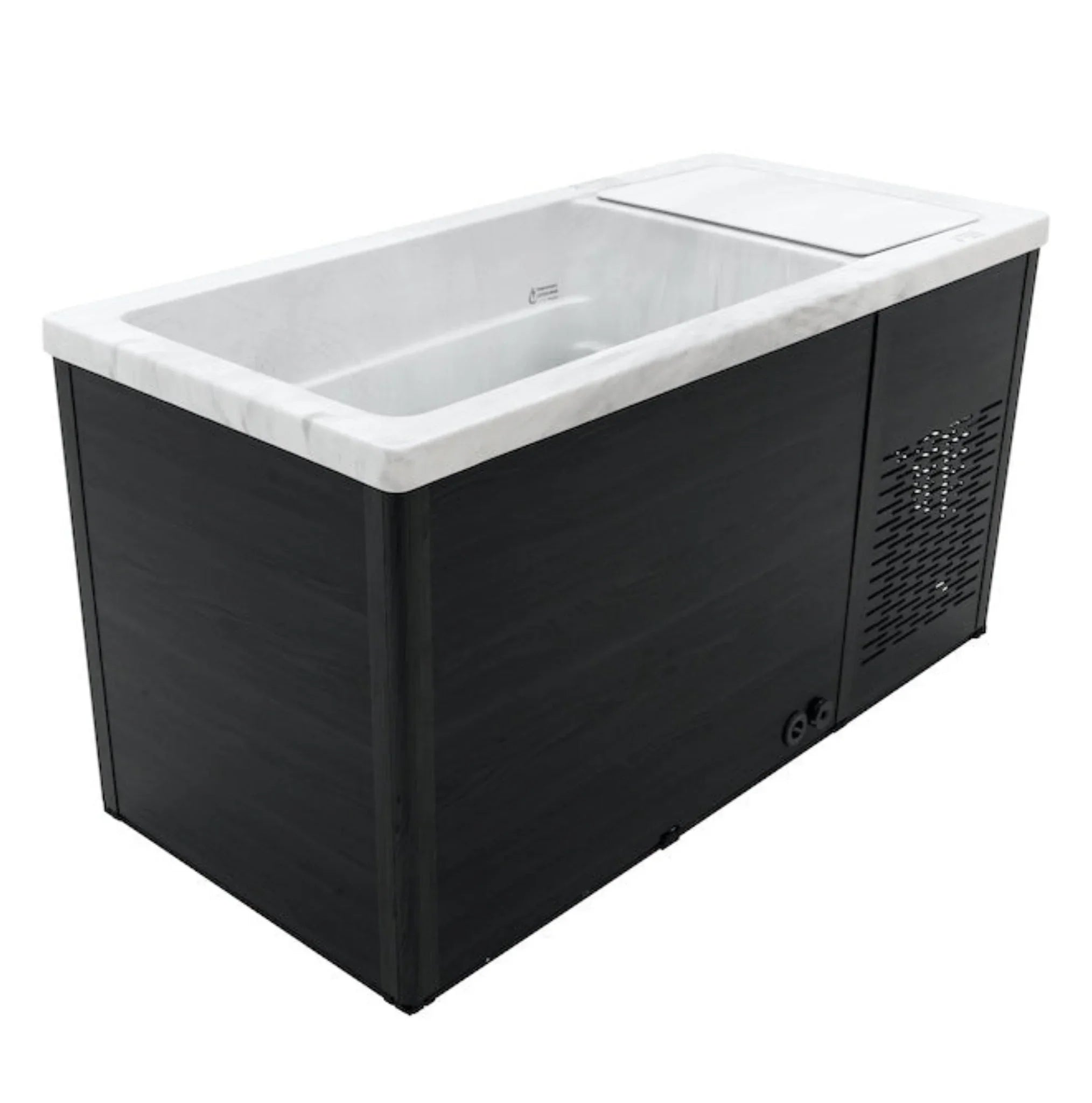 Hochwertiger Outdoor Whirlpool mit moderner Verkleidung, ideal für Garten und Terrasse
