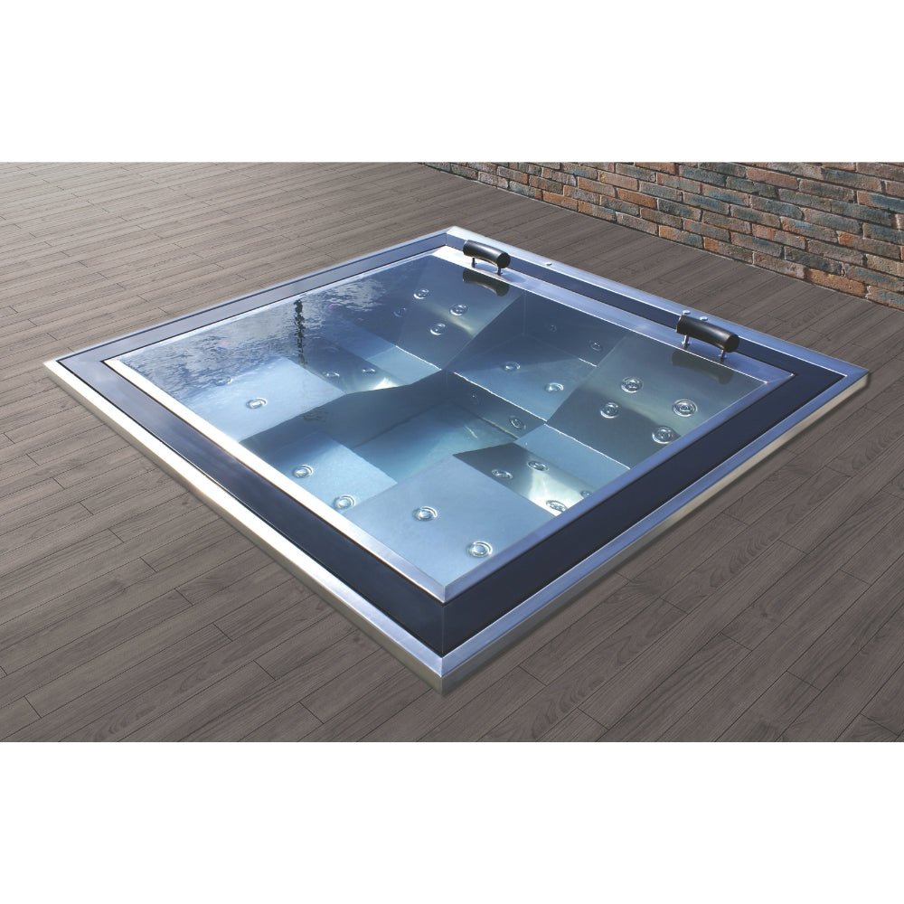 Edelstahl Einbau - Whirlpool Aquavia Elegant – hochwertiger für Garten & Terrasse – New Wave Spa & Wellness