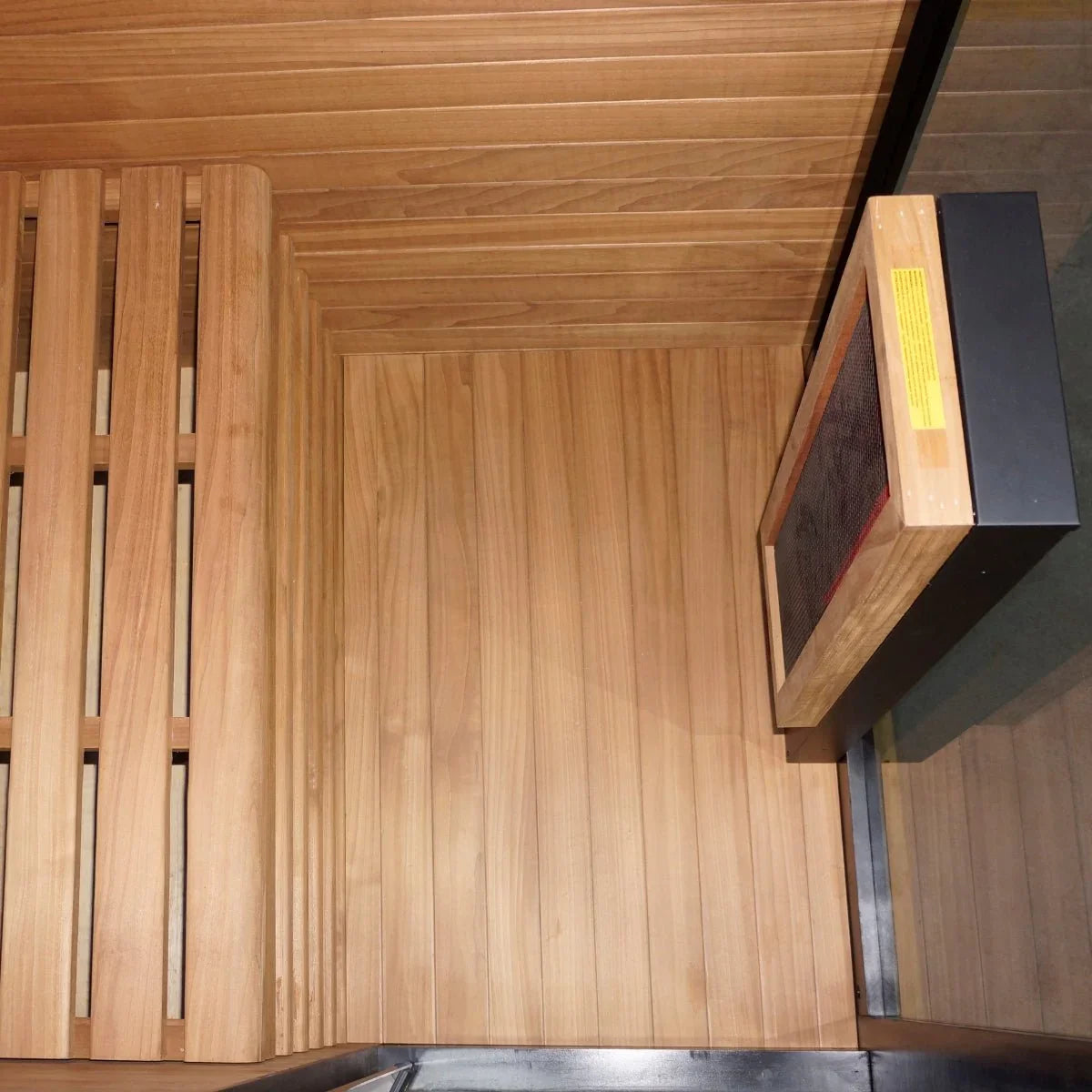 Hochwertige Infrarotsauna für 1 Person aus Holz mit modernen Heizelementen, Wellness-Design