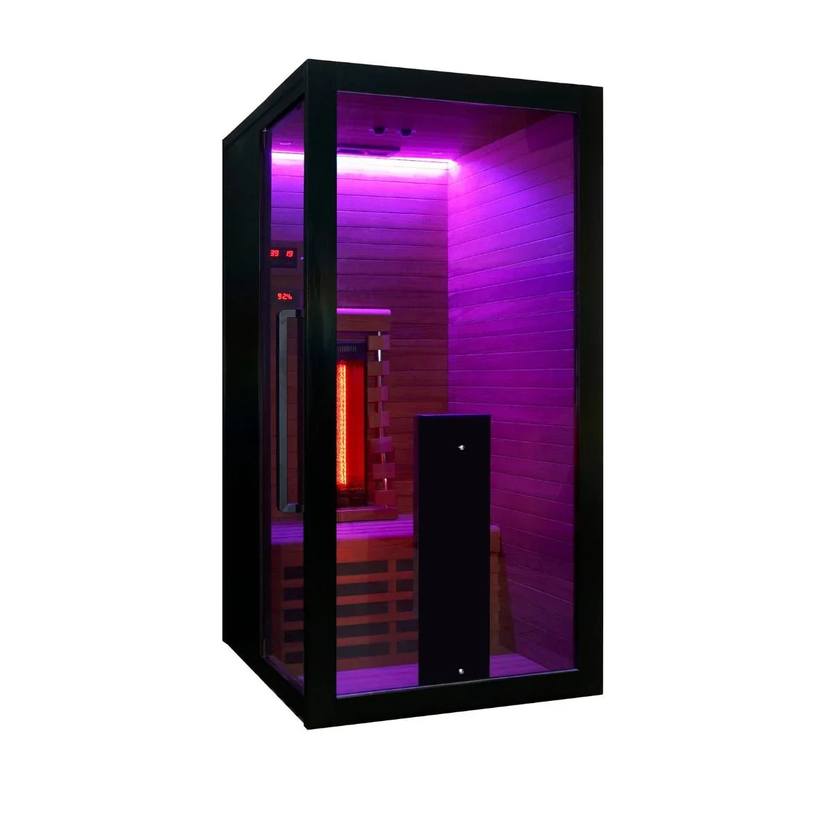 Infrarotsauna für 1 Person mit LED-Beleuchtung, modernes Design, ideal für Wellness im Garten