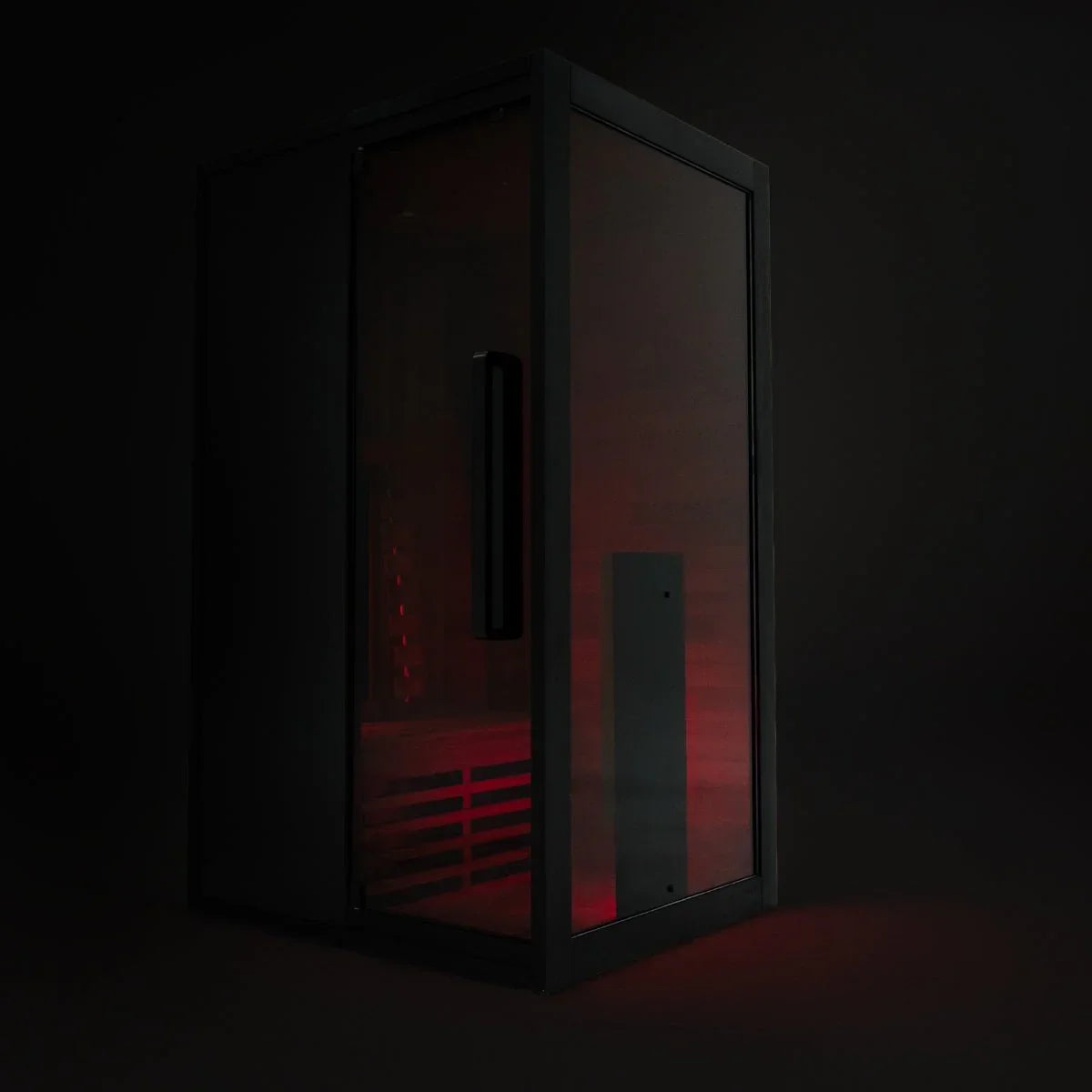 Moderne Infrarotsauna für 1 Person, stilvolles Design mit Glasfront für Garten oder Terrasse