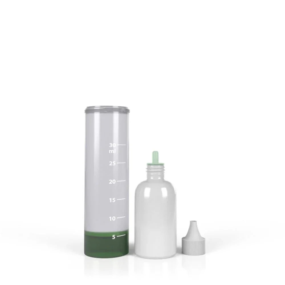 Test-Kit für Gesamthärte, Pflegemittel für Whirlpool oder SwimSpa, transparenter Messzylinder, weiße Flasche