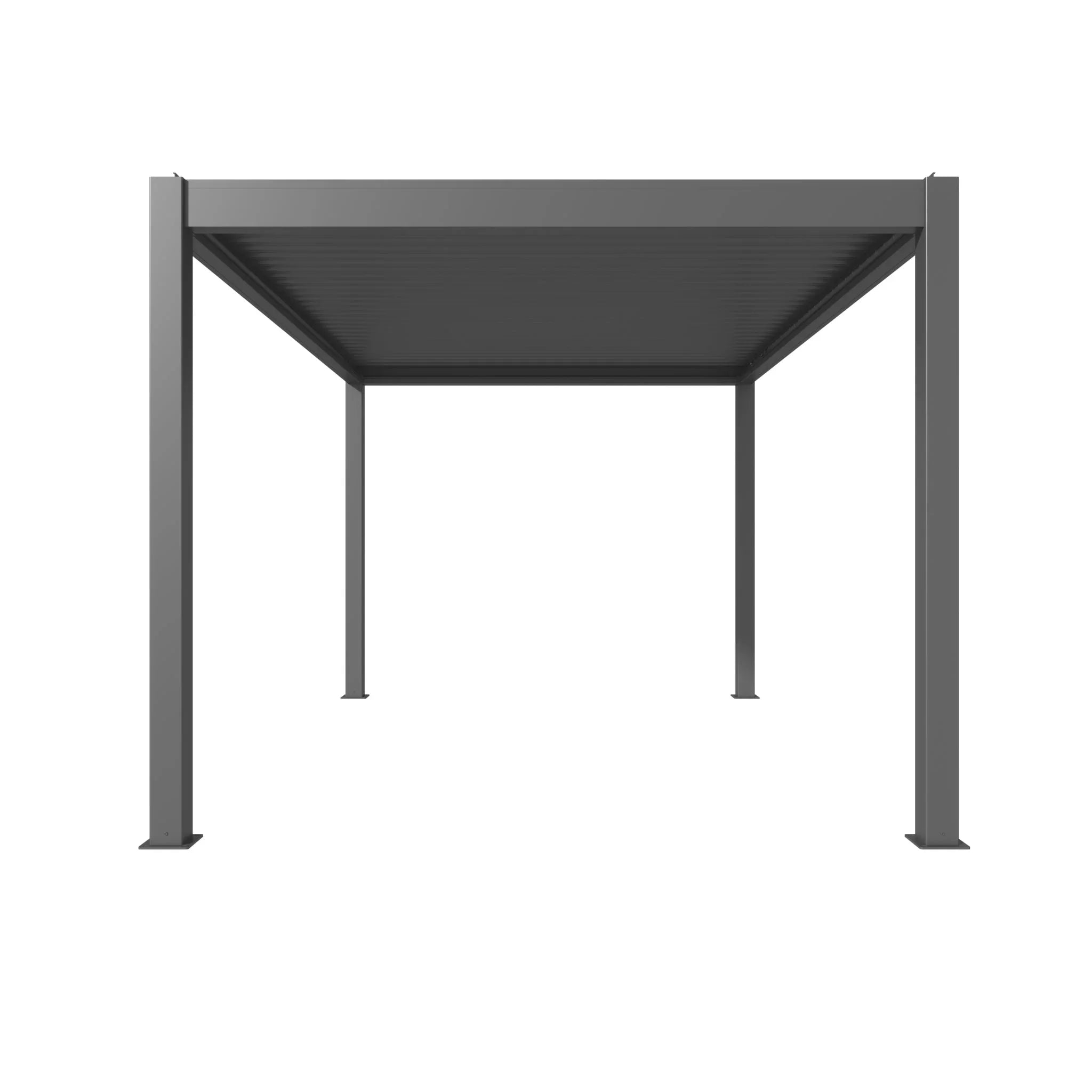 Moderne bioklimatische XXL-Aluminium-Pergola, wetterfest für Garten oder Terrasse, anthrazit