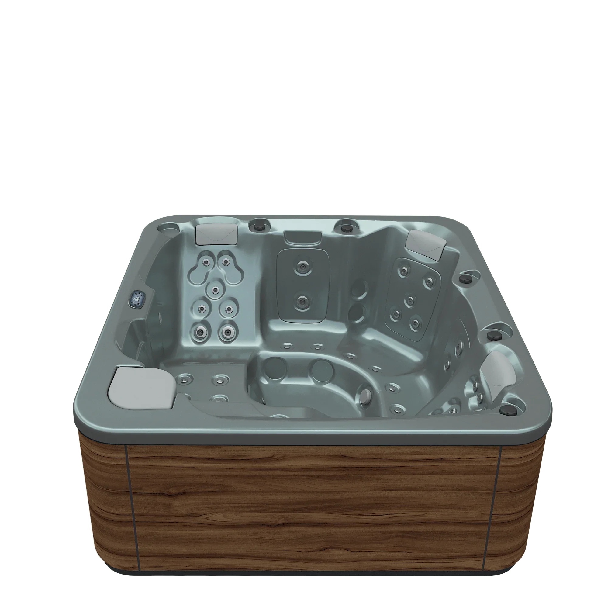 Outdoor Whirlpool mit Holzverkleidung, modernes Design, für Garten oder Terrasse, Wellness-Oase