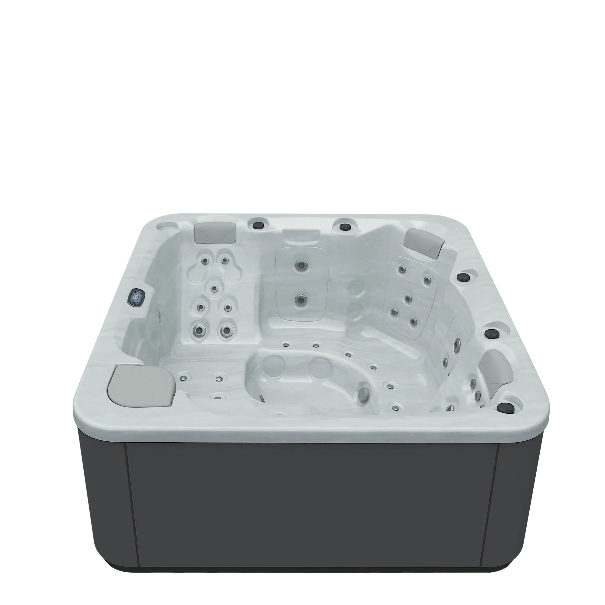 Outdoor Whirlpool Modell Feel, weiß-grau, mit Massage-Düsen, luxuriöses Spa-Design für Garten