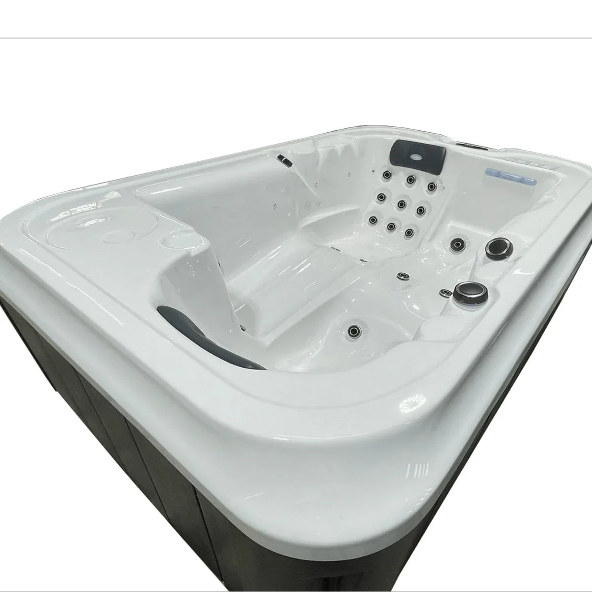 Hochwertiger Outdoor Whirlpool PureLine Balance 2.2 mit Massagedüsen, modernes Design, weiß