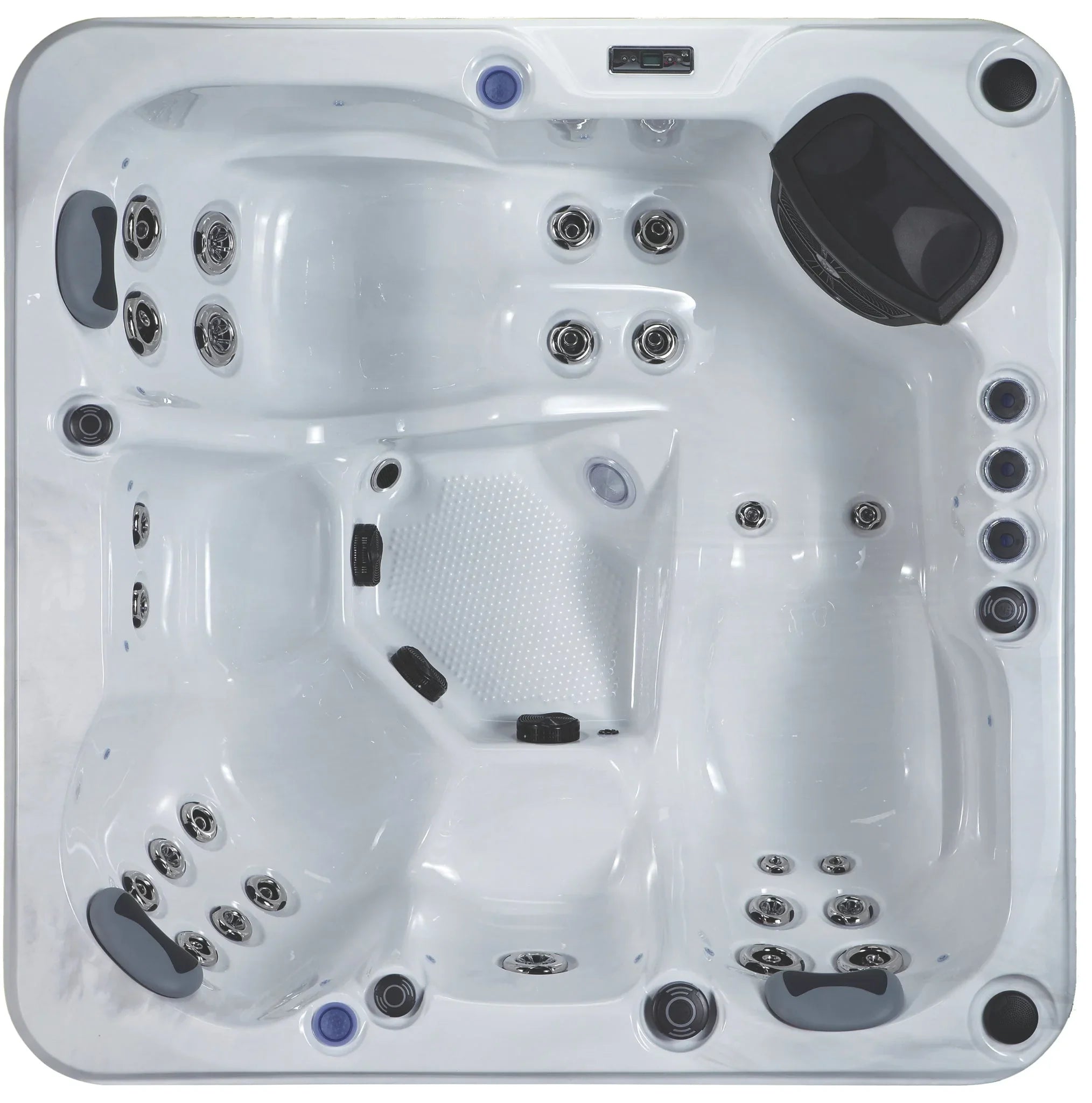 Moderner Outdoor Whirlpool PureLine Balance 2.7 weiß, ergonomisch mit Massagedüsen für Garten oder Terrasse