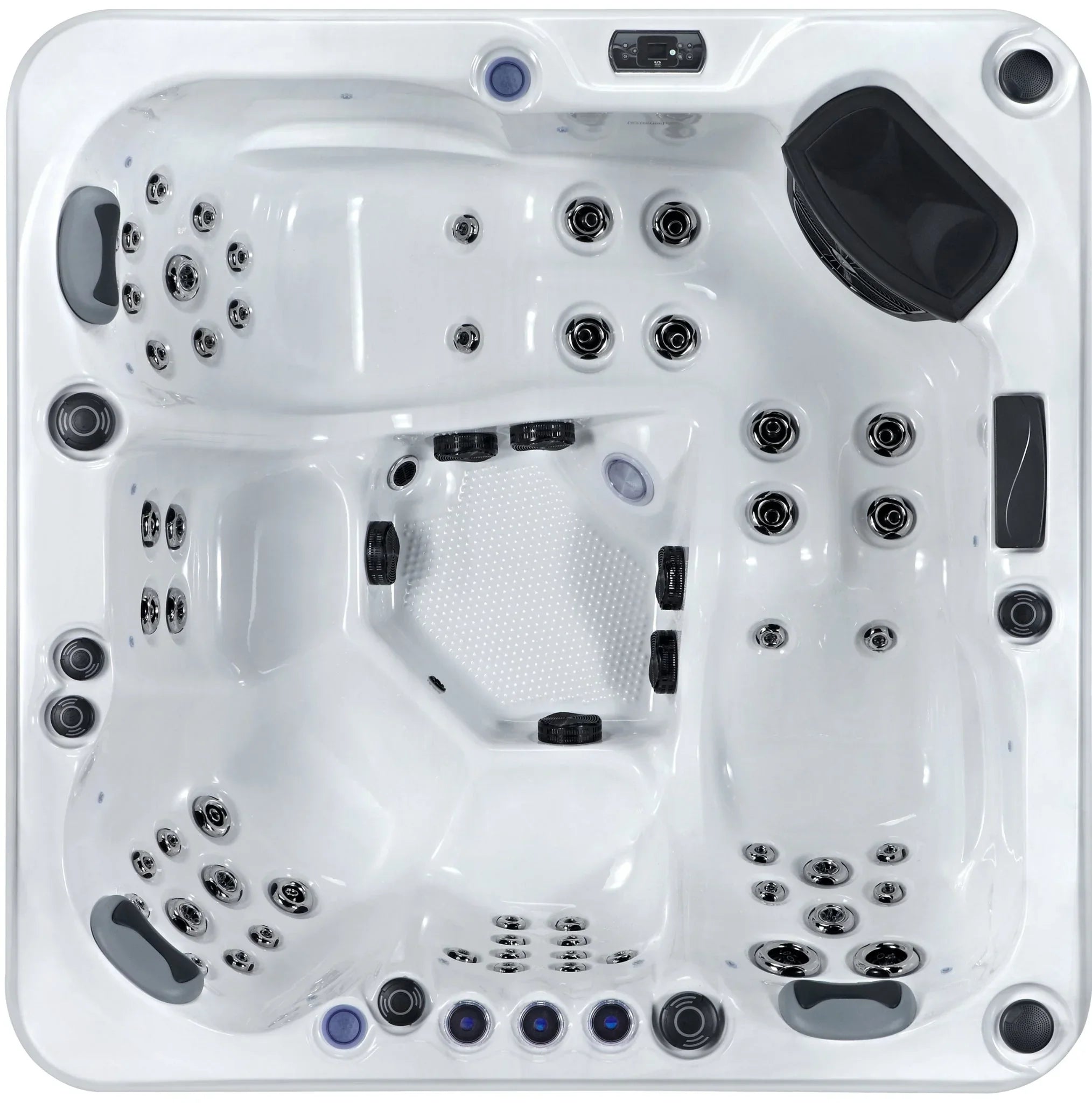 Moderner Outdoor Whirlpool Pureline Relaxe aus Acryl mit Massagedüsen, geeignet für Garten und Terrasse