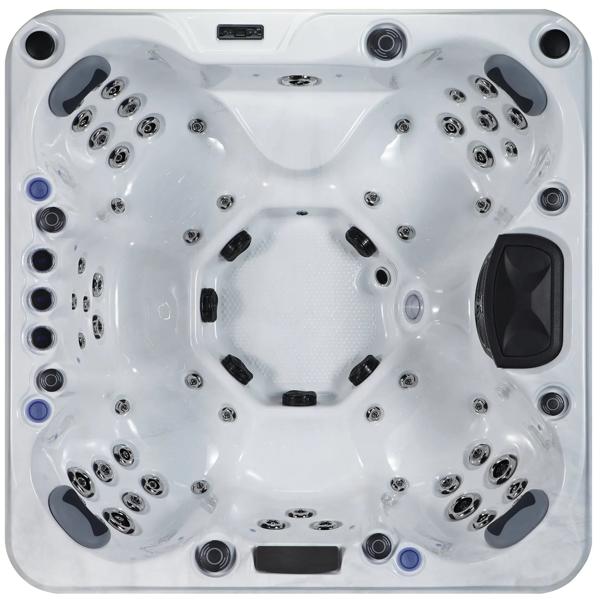 Hochwertiger Outdoor Whirlpool mit vielen Massagedüsen, modernes Design, ideal für Garten oder Terrasse