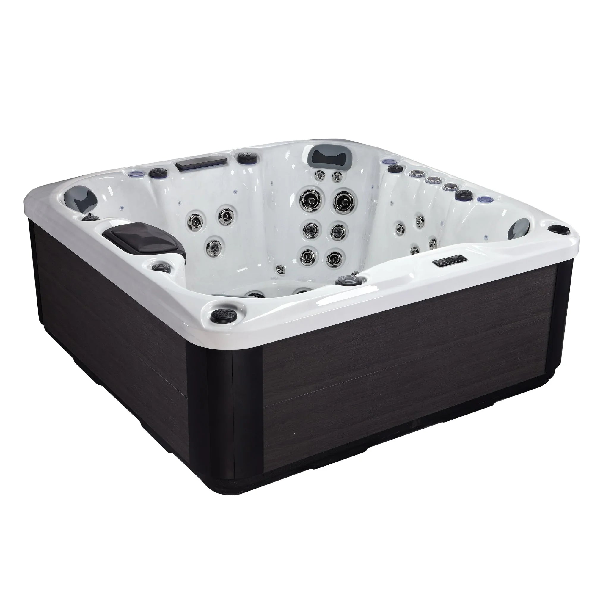 Outdoor Whirlpool PureLine Relaxe mit weißen Acryl-Innenflächen, modernes Design, Garten Wellness