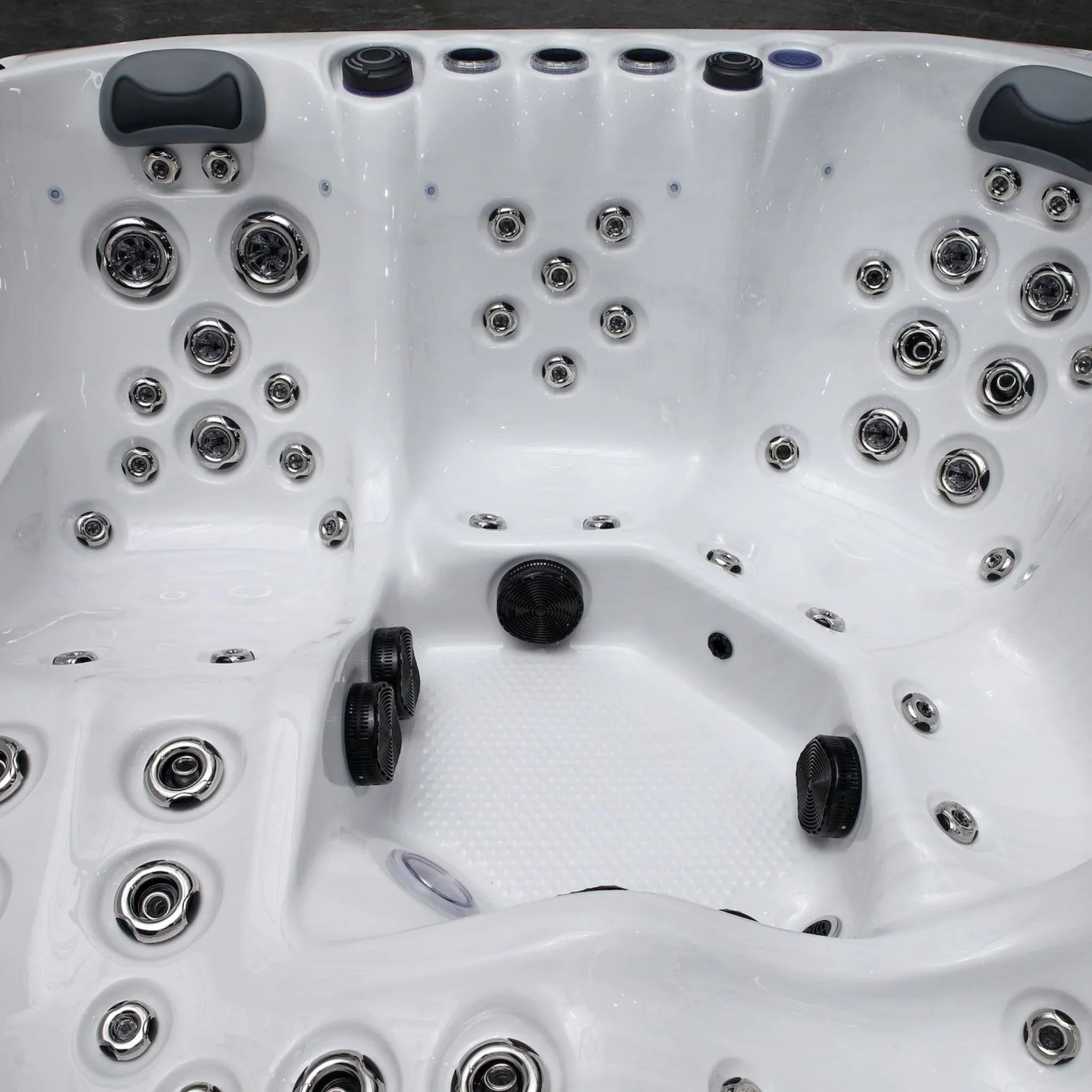 Hochwertiger Outdoor Whirlpool mit Massagedüsen, weißes Acryl, luxuriöses Spa-Design