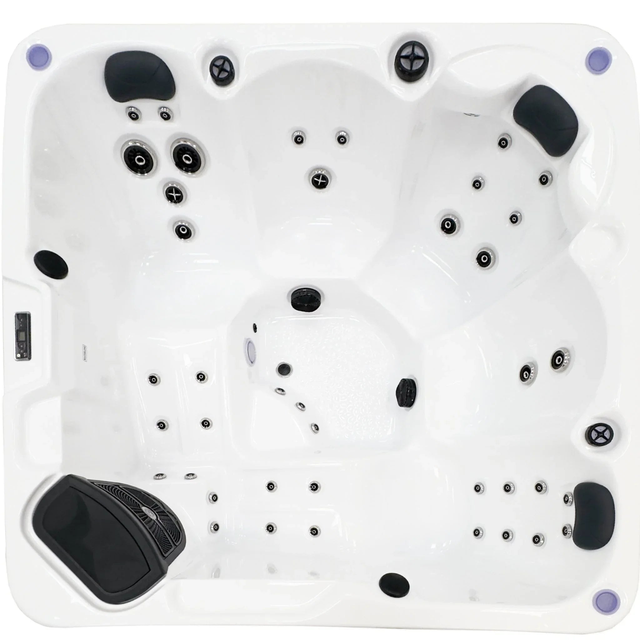Outdoor Whirlpool Modell Trident Serenity in Weiß, ergonomisches Design, Massagedüsen, Luxus für Garten oder Terrasse