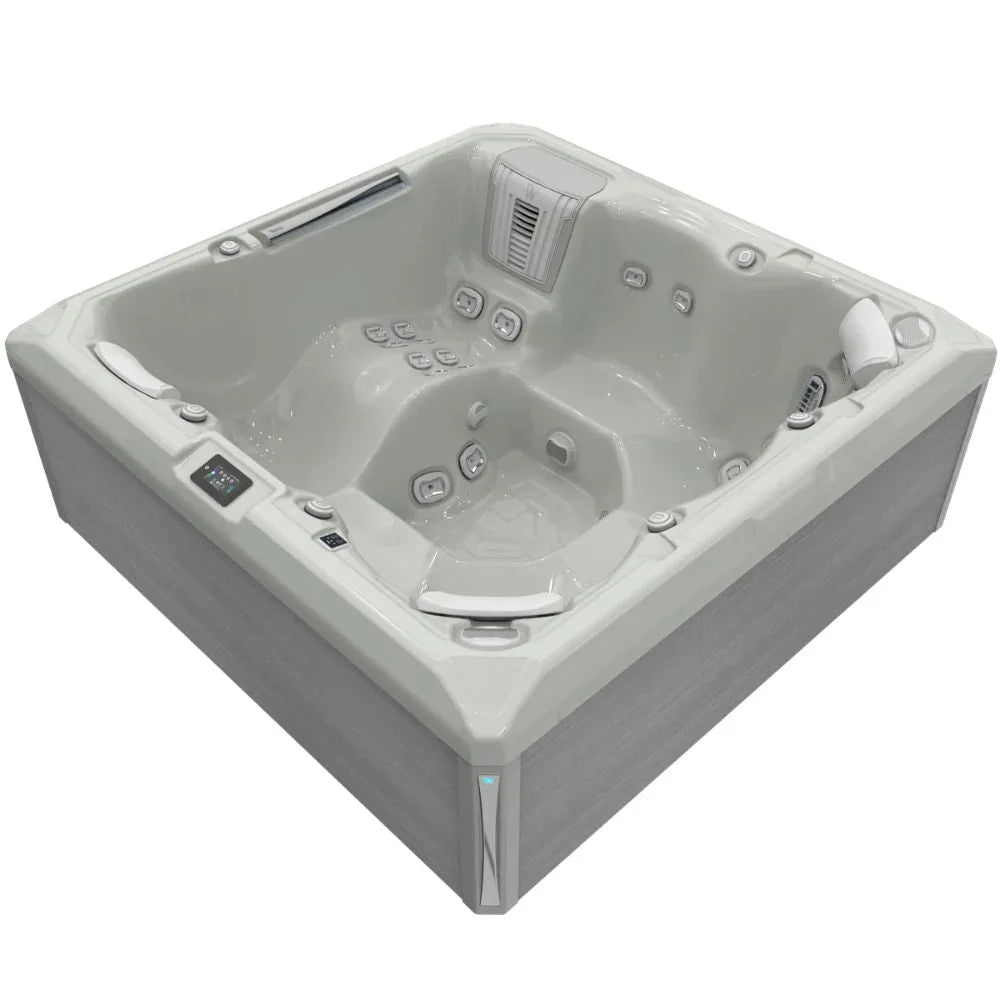 Outdoor Whirlpool Wellis Atlas Life, modernes Design, hochwertige Massagefunktionen, neutraler Hintergrund