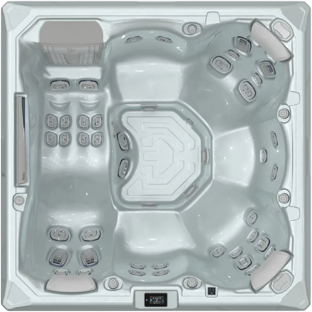 Wellis Atlas Life Outdoor Whirlpool, modernes Design, hochwertige Düsen, helle Acryloberfläche