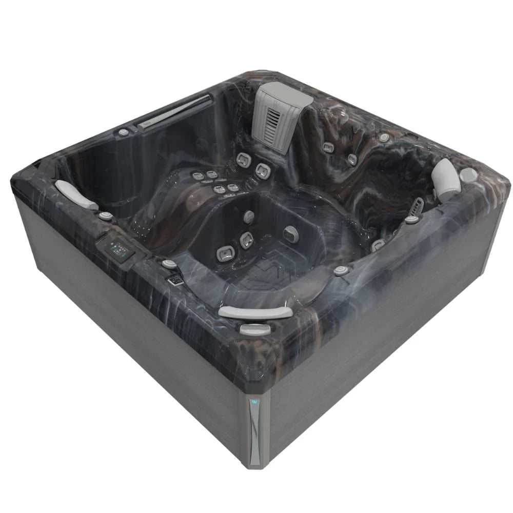 Wellis Atlas Life Outdoor Whirlpool in moderner Marmoroptik, hochwertige Massagedüsen, für Garten oder Terrasse