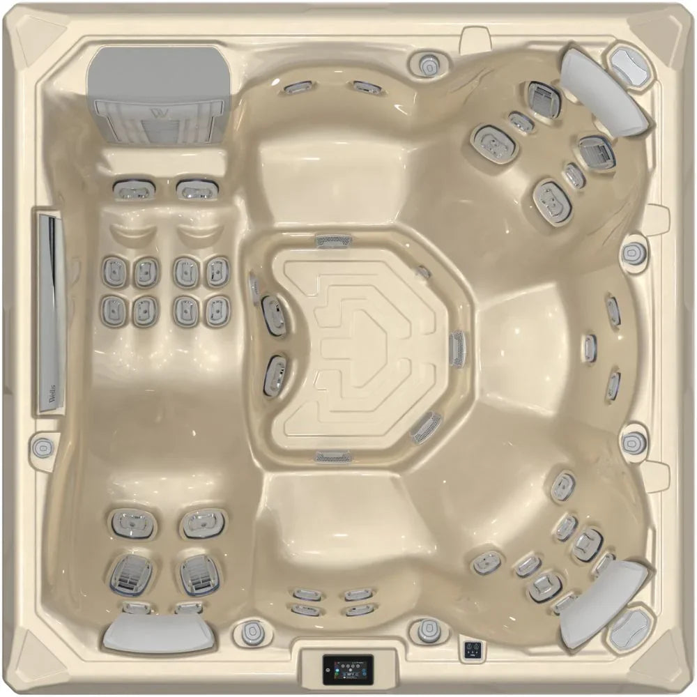 Wellis Outdoor Whirlpool Atlas Life beige, luxuriöses Design mit mehreren Massagedüsen, perfekt für Garten oder Terrasse
