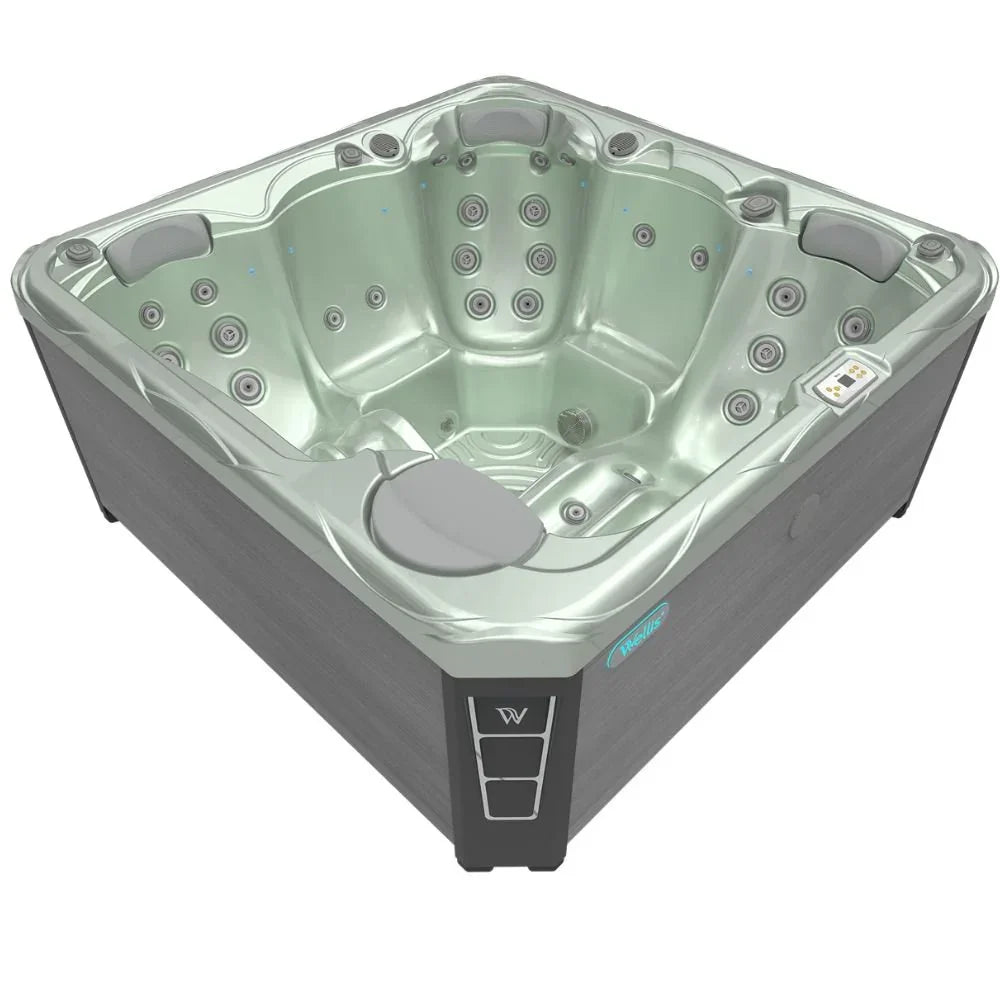 Wellis Outdoor Whirlpool, modernes Design, silbergrau, viele Massagedüsen, für Garten und Terrasse