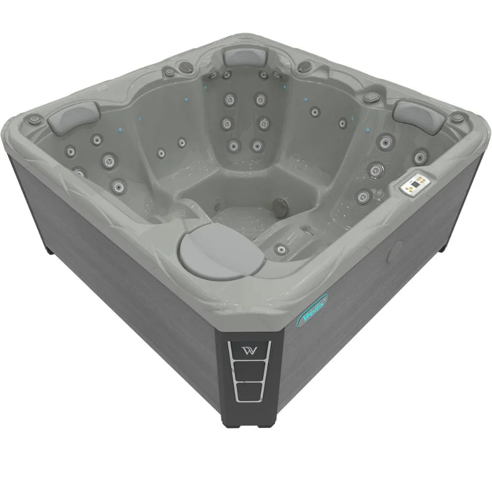 Wellis Outdoor Whirlpool City Life, graues modernes Design, hochwertige Massagedüsen, für Garten oder Terrasse