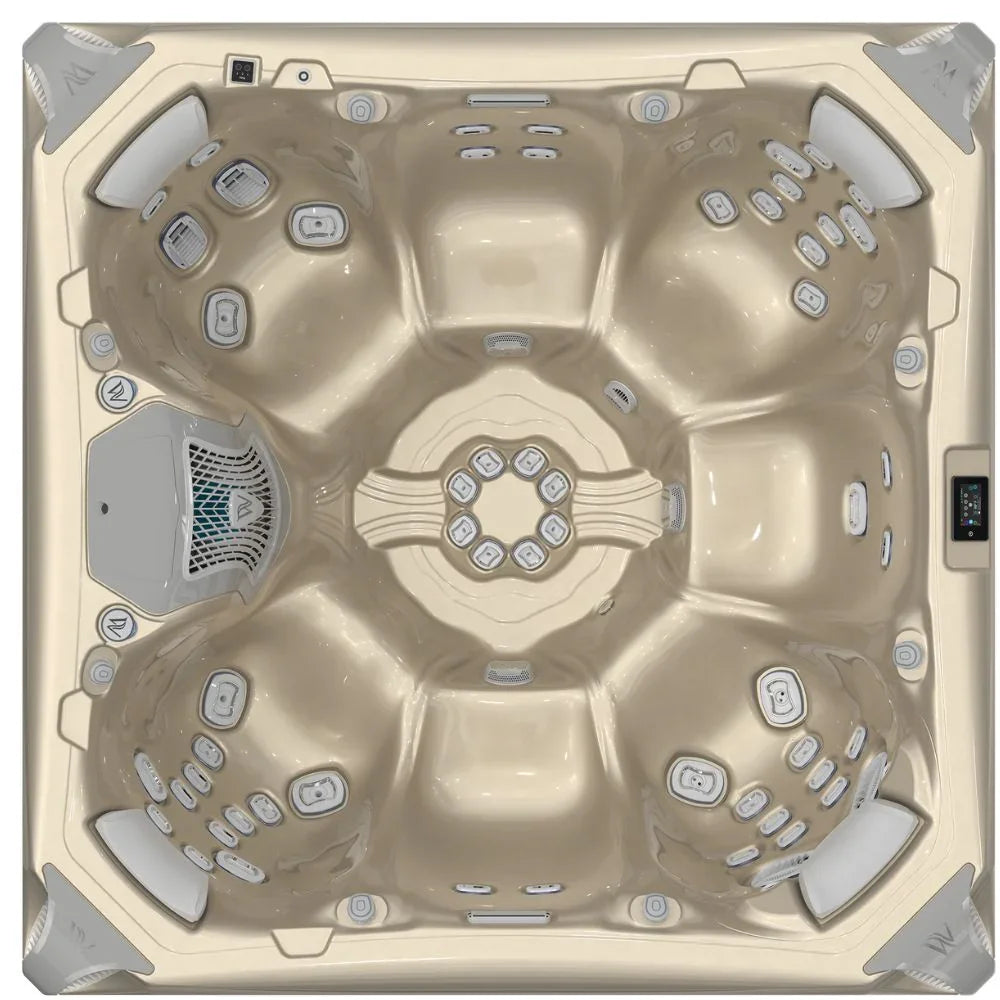 Wellis Outdoor Whirlpool Elbrus Life, beige, modernes Design, hochwertige Massagedüsen, für Garten oder Terrasse