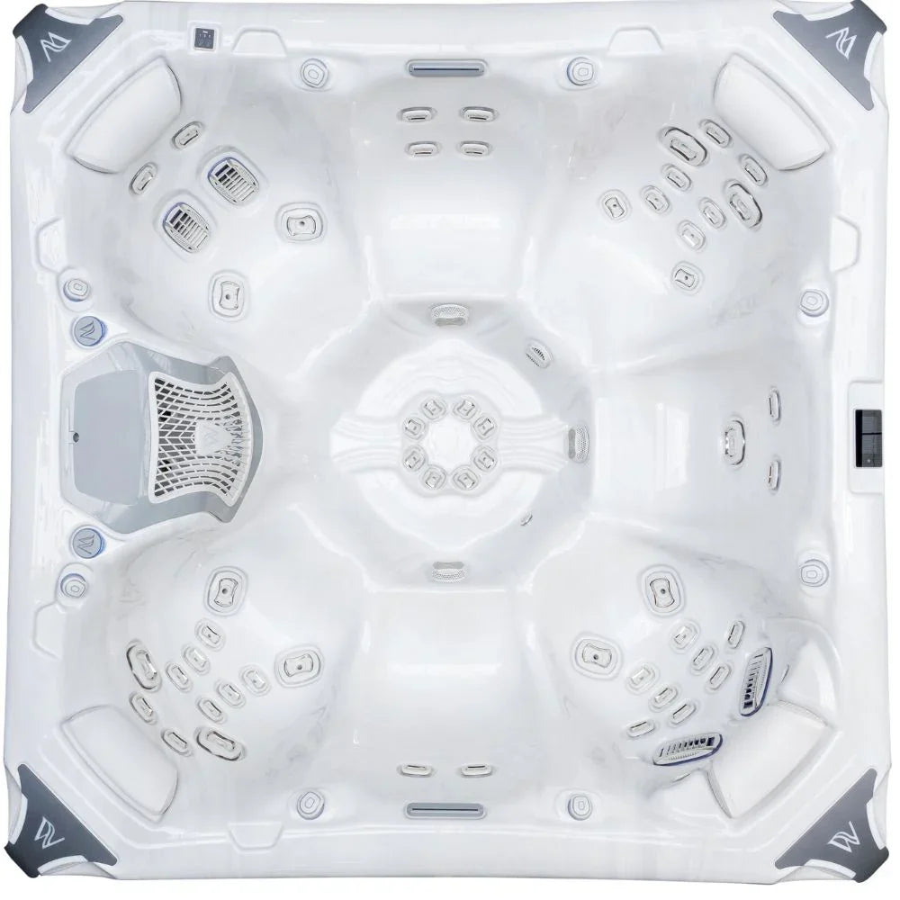 Wellis Elbrus Life Outdoor Whirlpool mit weißem Acryl, modernes Design, viele Massagedüsen