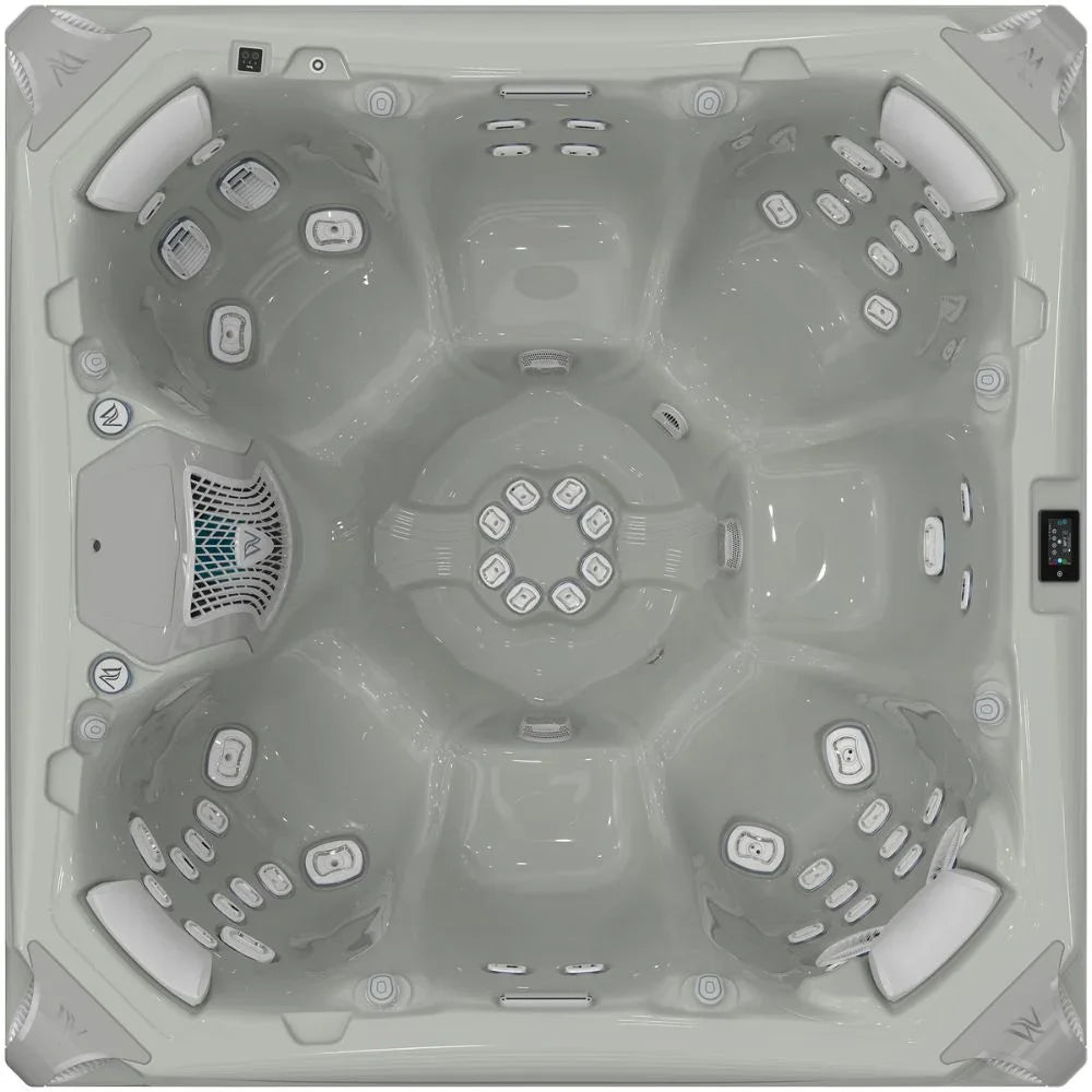 Wellis Elbrus Life Outdoor Whirlpool, modernes Design, viele Massagedüsen, silbergrau