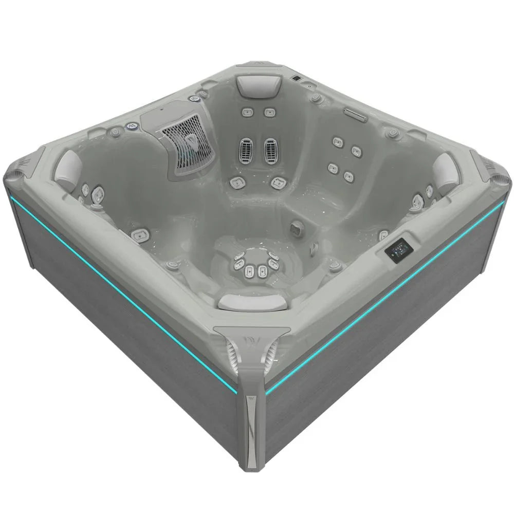 Wellis Elbrus Life Outdoor Whirlpool in Grau, modernes Design, LED-Beleuchtung, für Garten oder Terrasse