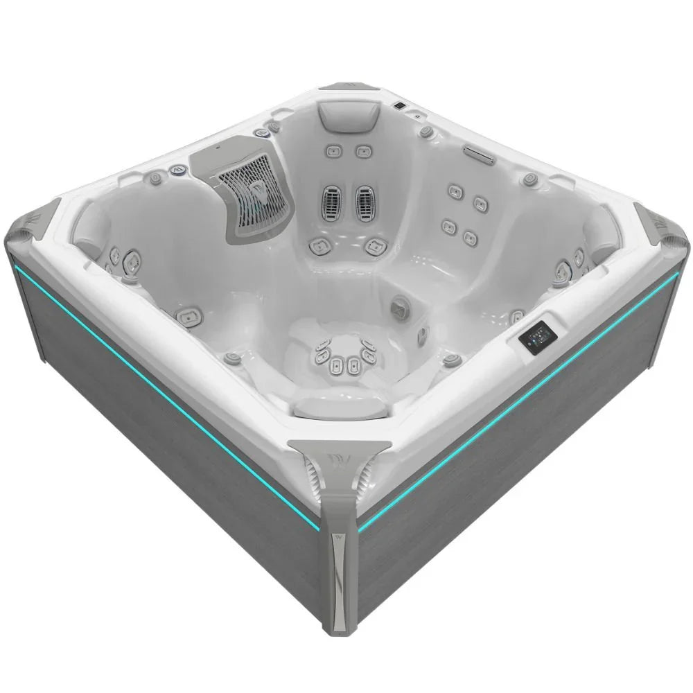 Wellis Elbrus Life Outdoor Whirlpool in modernem Design mit grauem Korpus und LED-Beleuchtung
