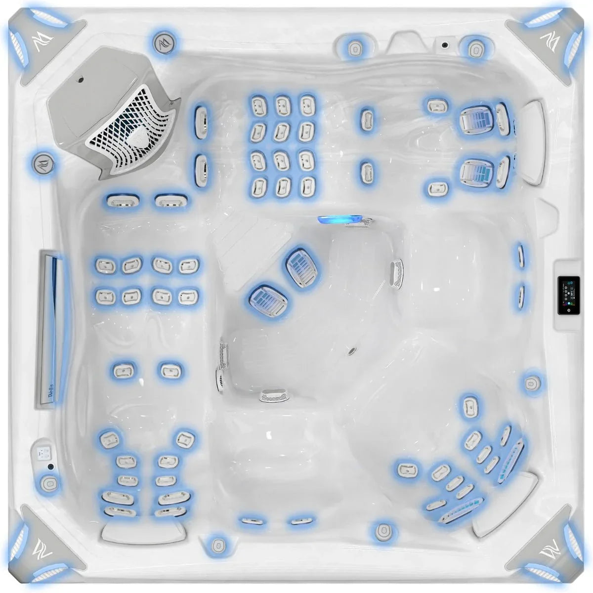 Wellis Outdoor Whirlpool Everest Life in Weiß, luxuriöses Design, zahlreiche Massagedüsen