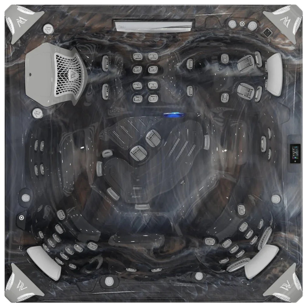 Wellis Kilimanjaro Outdoor Whirlpool in elegantem Dunkelgrau, luxuriöses Design, viele Massagedüsen