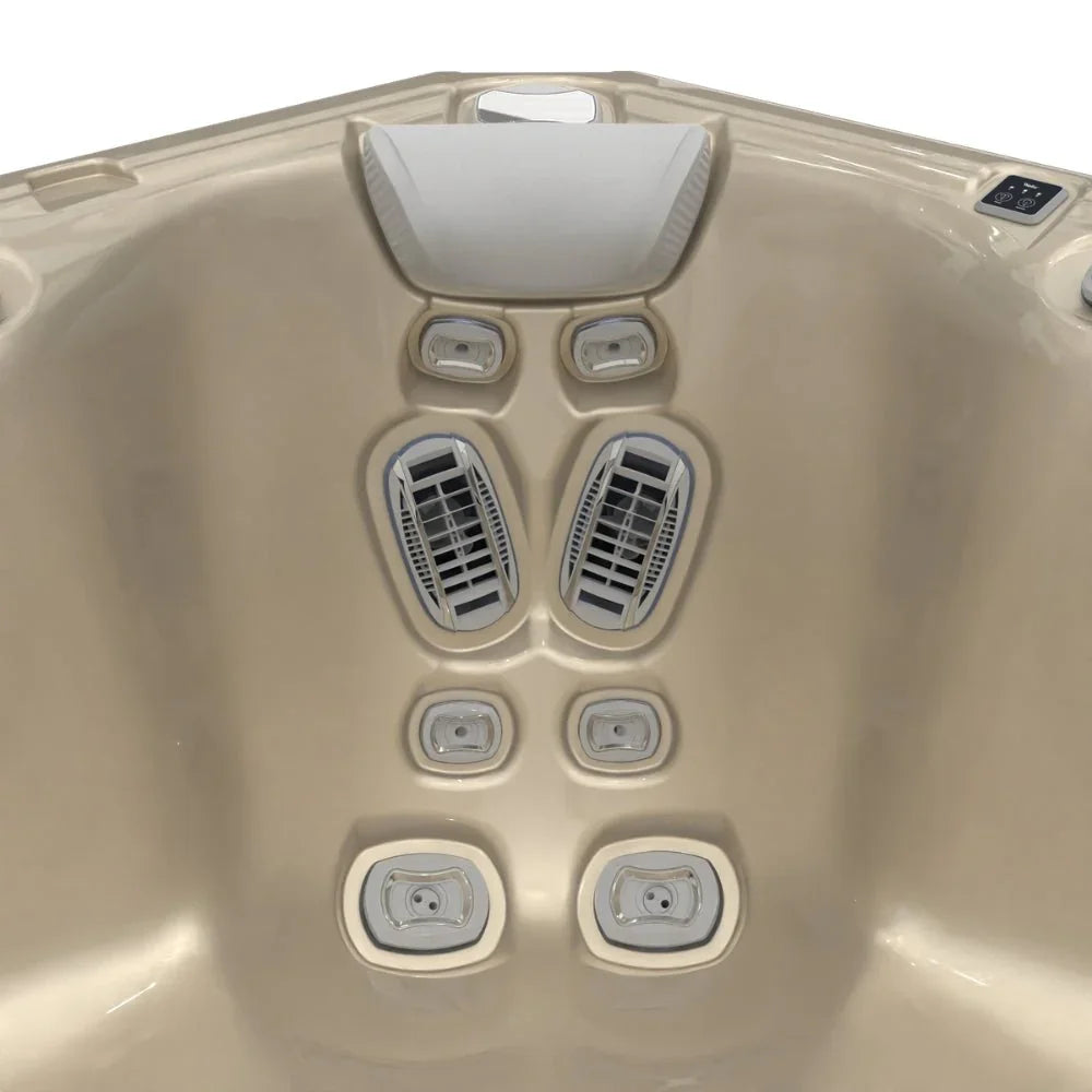 Wellis Whirlpool Makalu Life, hochwertige Massagejets, beiger Outdoor-Whirlpool