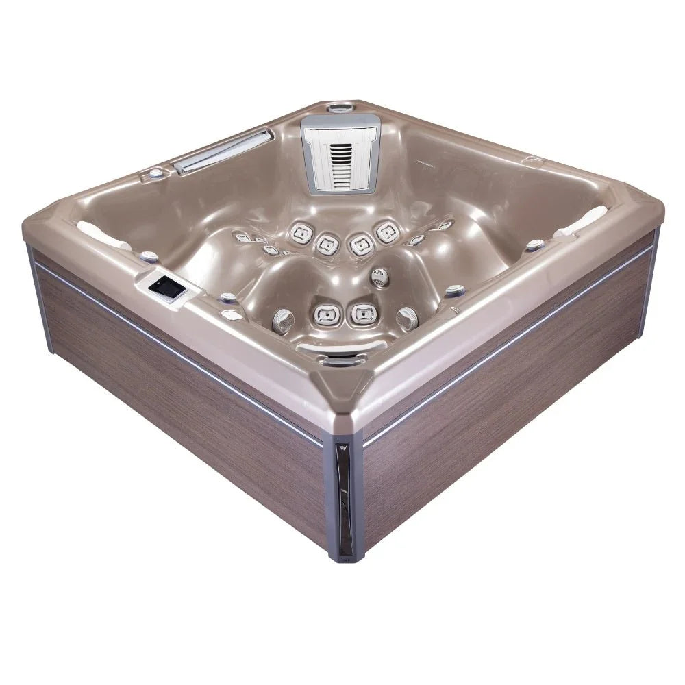 Wellis Makalu Life Outdoor Whirlpool in modernem Design, braune Verkleidung, hochwertig für Garten oder Terrasse
