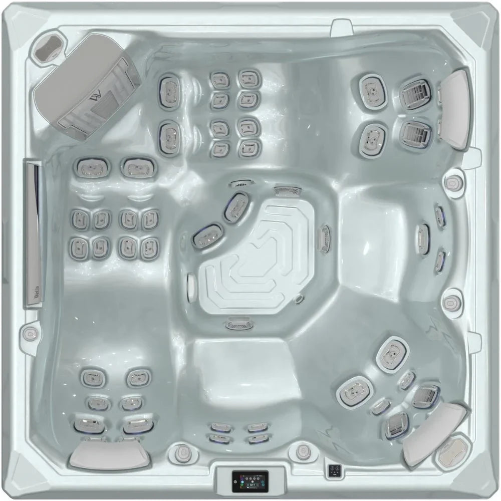 Wellis Makalu Life Outdoor Whirlpool für Garten, modernes Design, weiße Acryloberfläche, viele Massagedüsen