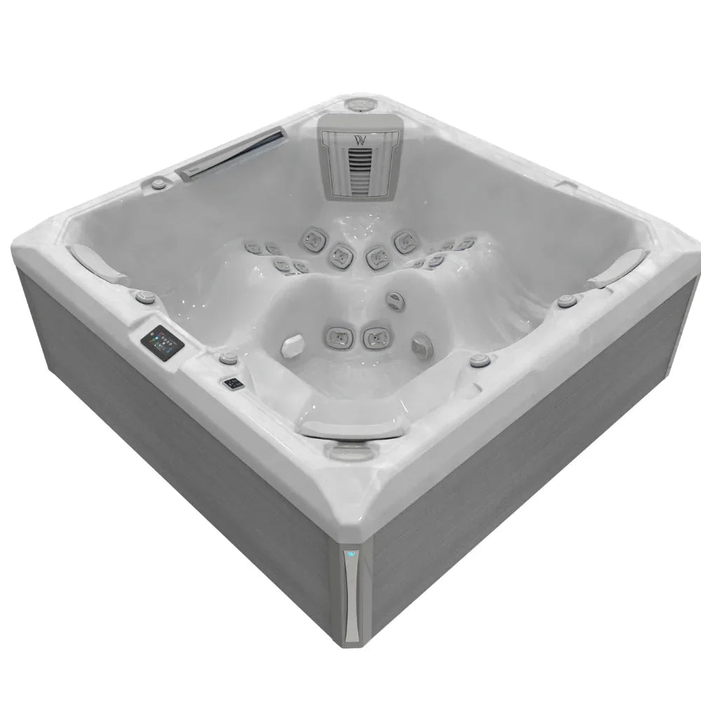Wellis Outdoor Whirlpool Makalu Life, modernes Design in Weiß-Grau für Garten oder Terrasse