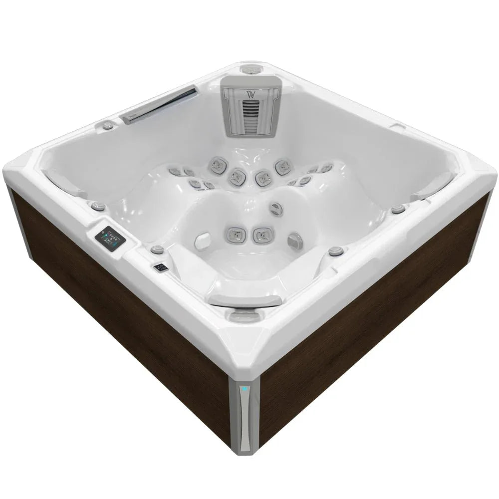 Wellis Outdoor Whirlpool Makalu Life mit Holzverkleidung, modernes Spa-Design, weiß