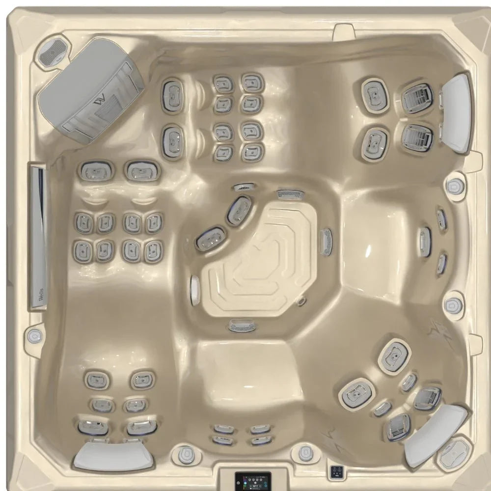 Wellis Makalu Life Outdoor Whirlpool, beige, mit zahlreichen Massagedüsen, luxuriöses Spa-Design
