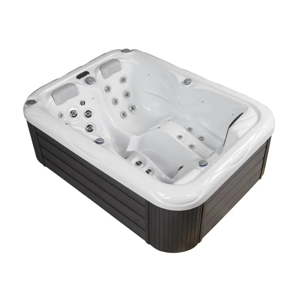 Wellis Outdoor Whirlpool Mars mit weißer Acrylwanne, Massagedüsen und dunkler Verkleidung