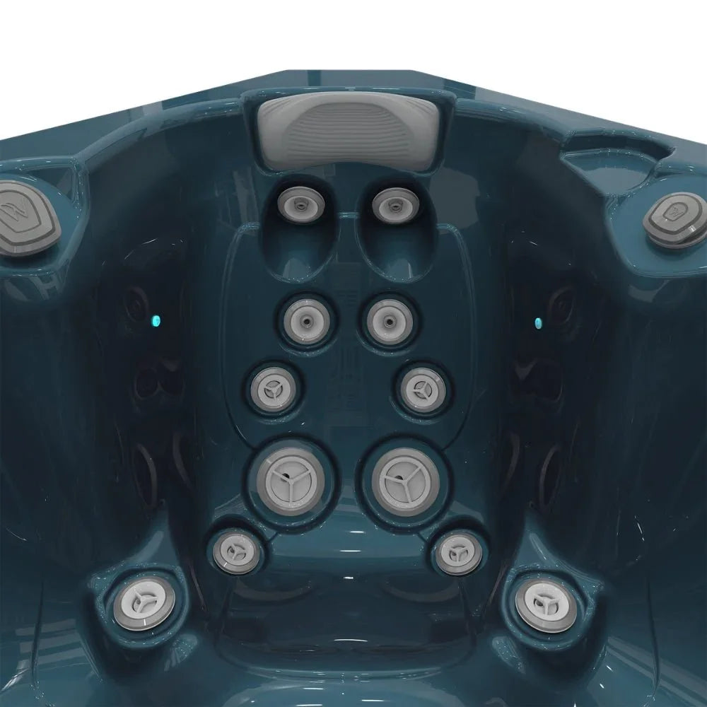 Detailansicht Whirlpool Wellis Palermo Life mit Massagejets in dunklem Acryl für Garten Wellness