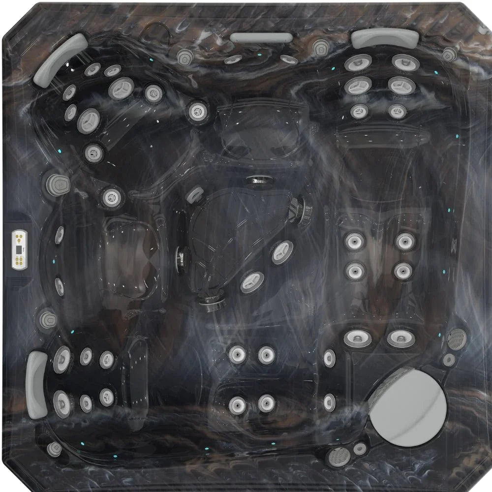 Wellis Outdoor Whirlpool Palermo Life, luxuriöses Design, dunkles Acryl, viele Massagedüsen
