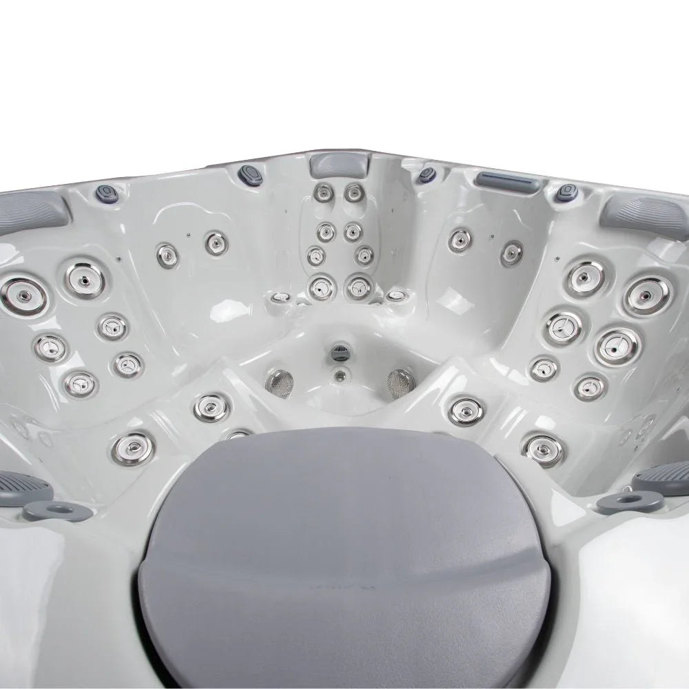 Wellis Outdoor Whirlpool Palermo Life mit Massagejets, modernes Design, Farbton Weiß-Grau