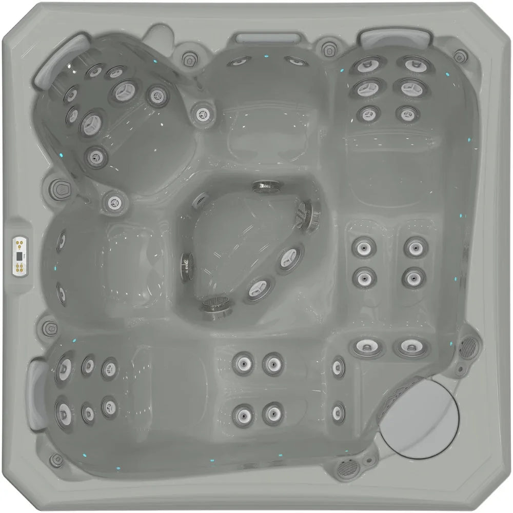 Wellis Outdoor Whirlpool Palermo Life, luxuriöses Design, silbergrau, Massage-Düsen