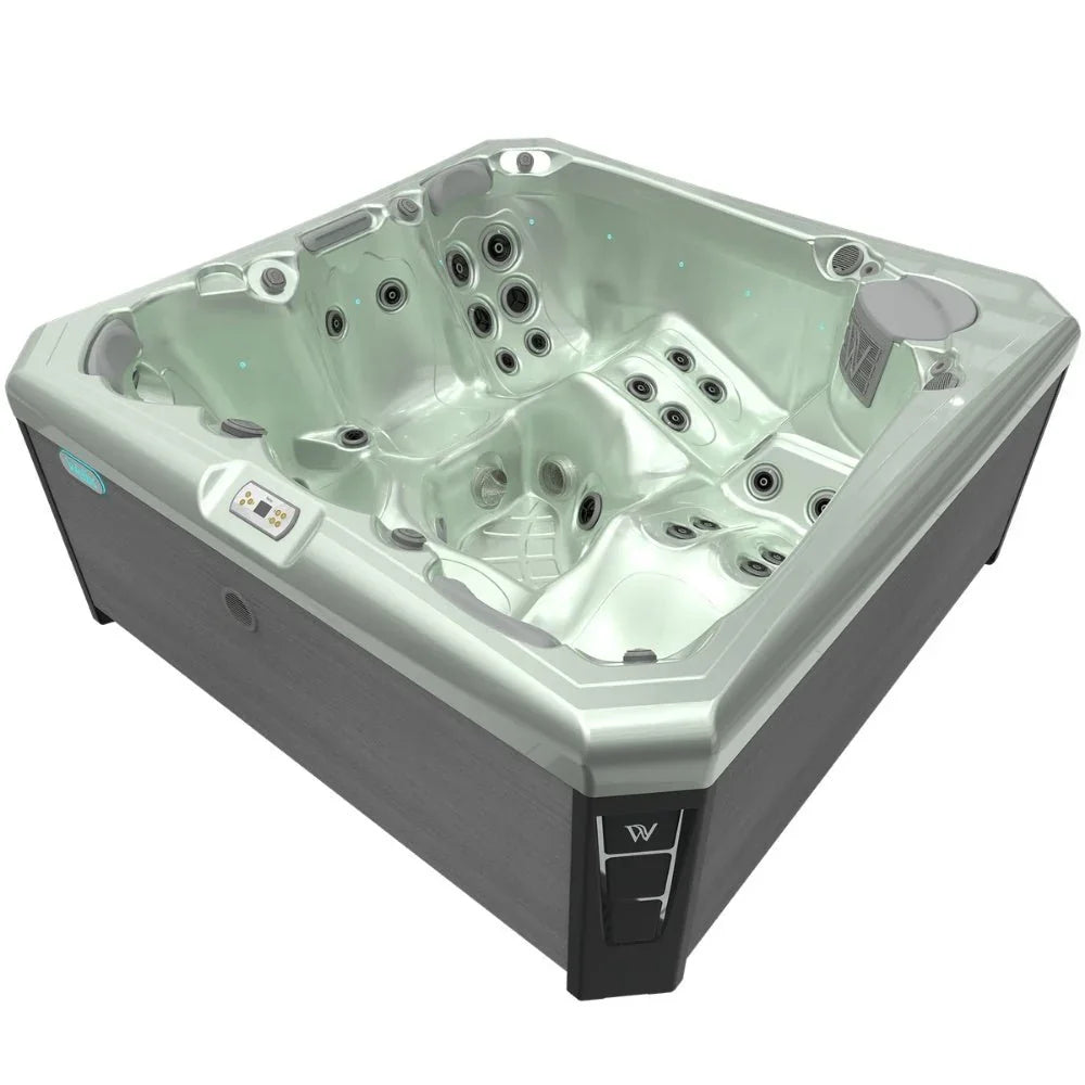 Wellis Whirlpool Palermo Life Outdoor Whirlpool mit modernen Massagedüsen, Design in Silber und Grau