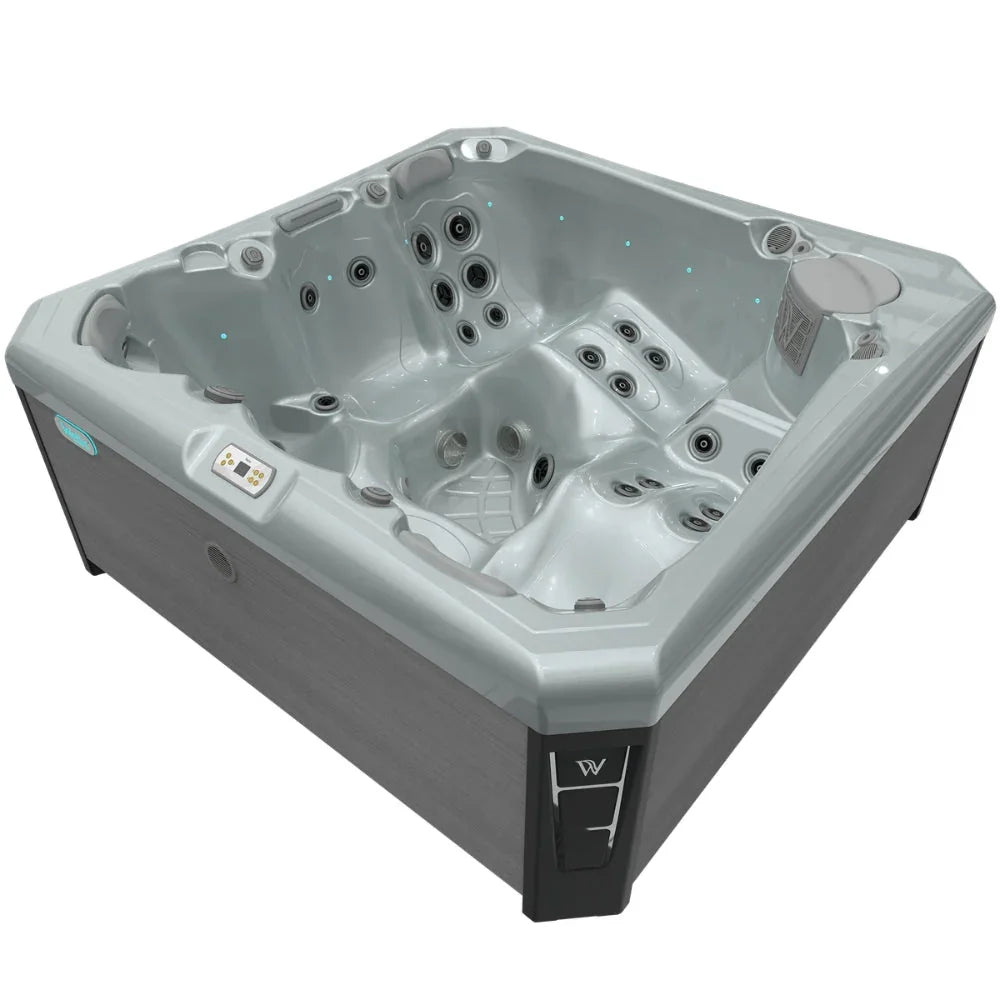 Wellis Outdoor Whirlpool Palermo Life, hochwertiger Spa in Grau mit vielen Massagedüsen