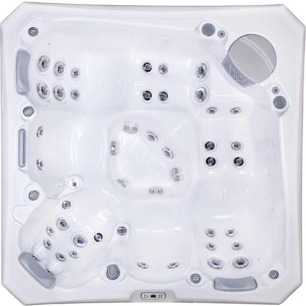 Wellis Outdoor Whirlpool Palermo Life, weiß, modernes Design mit Massagedüsen, für Garten oder Terrasse
