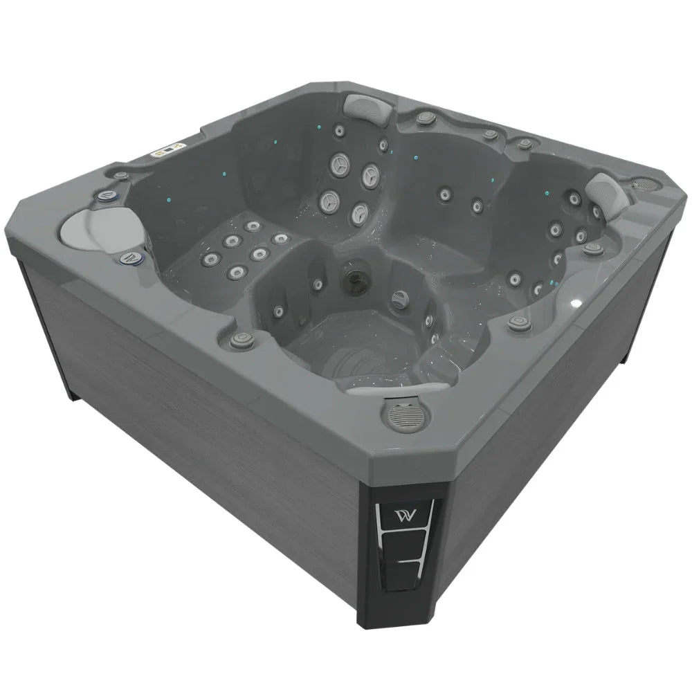 Wellis Outdoor Whirlpool grau, modernes Spa-Design, Massagedüsen, hochwertige Garten Wellness