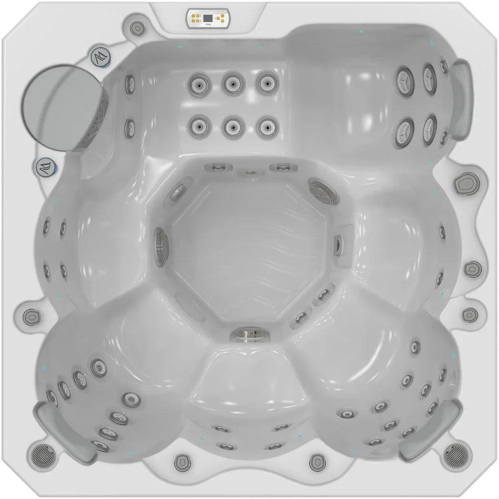 Outdoor Whirlpool Wellis Prague Life, weiß, modernes Design, viele Massagedüsen, Wellness für Garten und Terrasse