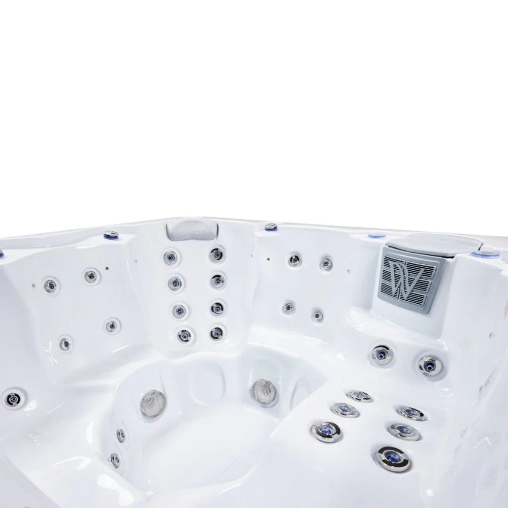 Wellis Outdoor Whirlpool weiß, modernes Design mit vielen Massagedüsen für Garten und Terrasse