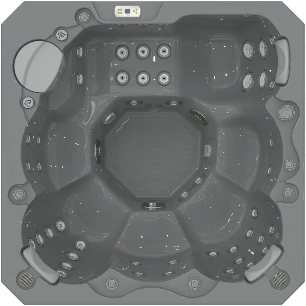 Wellis Outdoor Whirlpool Modell Prague, graue Acrylwanne mit Massagejets, luxuriöses Spa-Design